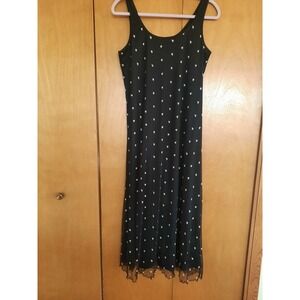 Rabbit Rabbit Rabbit Designs Vintage Black Butterfly Mesh Midi Dress Petite 12P